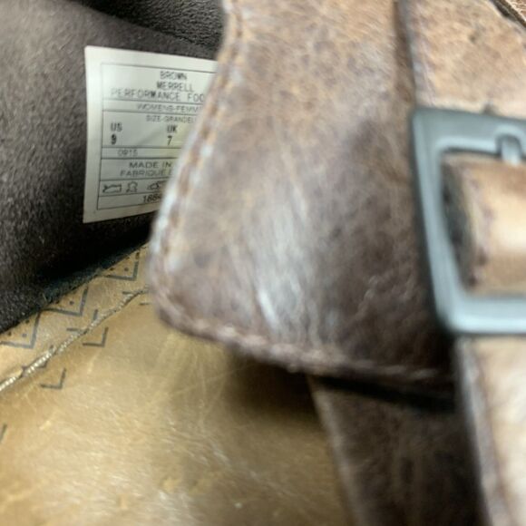 Merrell Whisper Women's 9 Brown Leather Slide Sandals with Buckles Boho J55580 - Picture 8 of 8